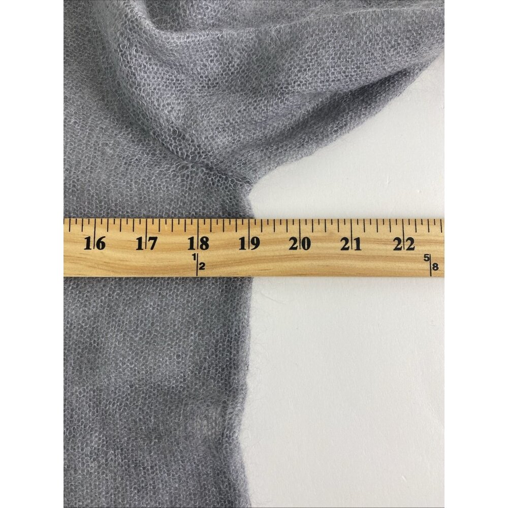 J Jill Womens Sweater Size Medium Gray Long Sleeve Thin Sheer Casual Mohair - Picture 9 of 10